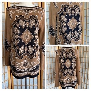 ⚫️ Charter Club Long Sleeve Print Top SZ M